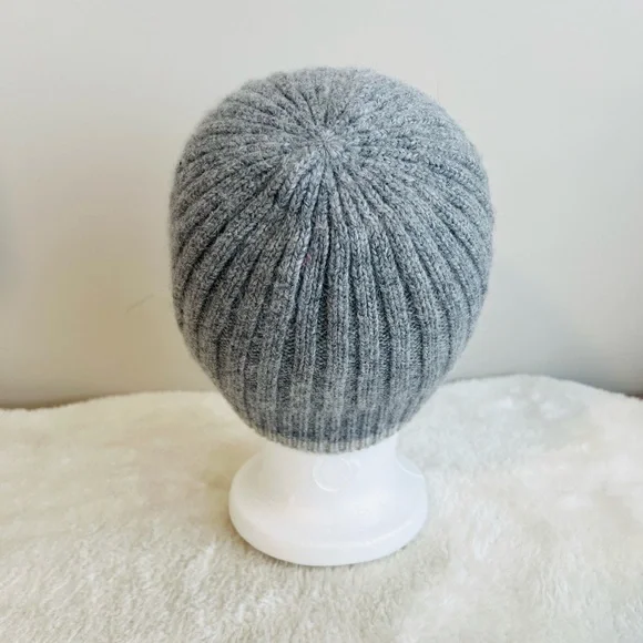 Coach Ribbed Knit Gray Beanie - Picture 4 of 8